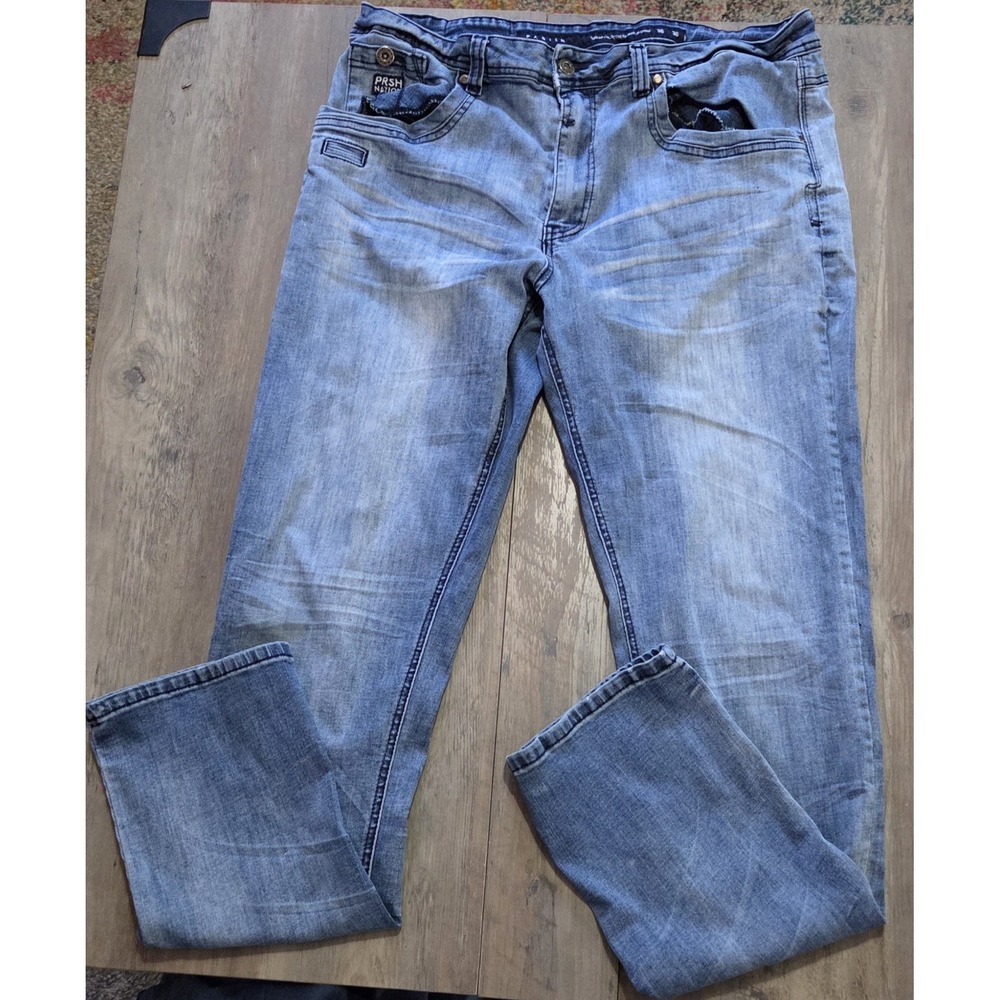 Parish Nation Light Wash Straight Leg Denim Blue Jeans Men Sz 36 Y2K